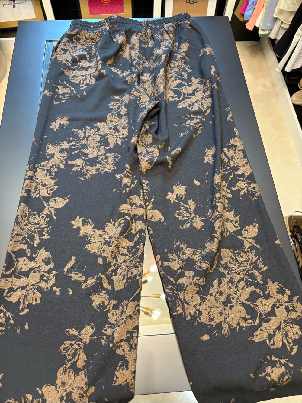 Rafaella Black Pants with Bronze Floral Accent - Picture 5 of 11